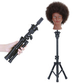 Demides wig stand tripod with rotatable head for versatile styling practice