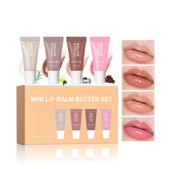 DENESTUP 4Pcs lip gloss set front view showcasing glossy tubes for everyday wear