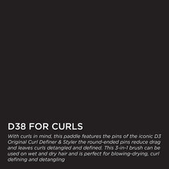 Denman D38 nylon pins close-up delivering smooth glide on wet or dry hair.