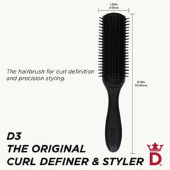 Denman Jack Dean D3 close-up of nylon pins delivering gentle glide and reduced snag.
