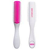 Denman mini curl brush defines curls with precision for wet styling and texture.