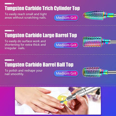 Depvko diamond carbide bits for precise grinding and detailing in acrylic nail work.