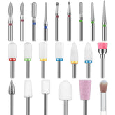 Depvko 22pcs nail drill bits cover image shows organized professional kit for precise nail shaping.