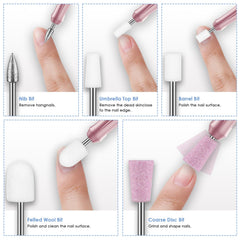 Depvko 22pcs diamond-carbide image emphasizes durable bits for natural and artificial nail prep.