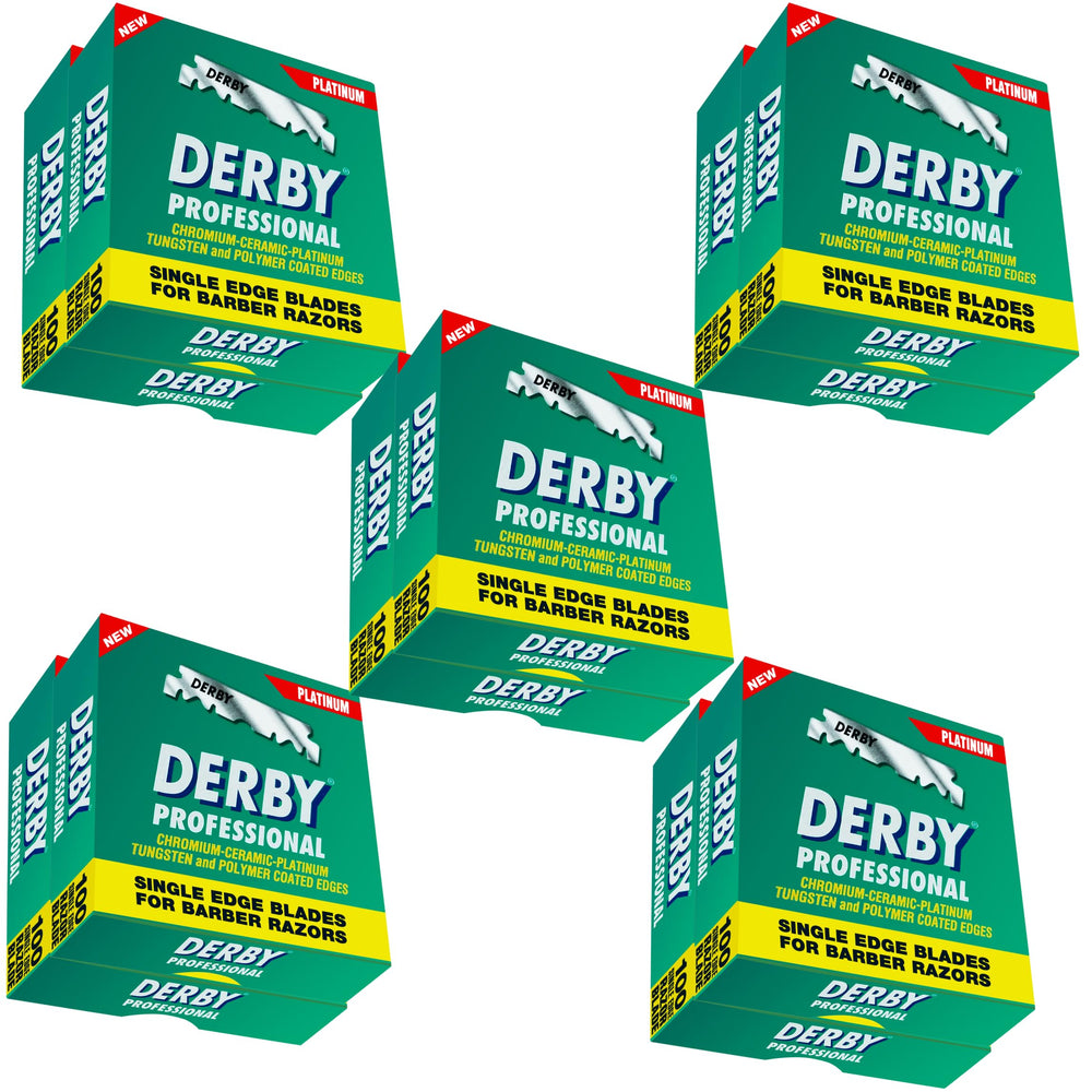 Derby 1000 professional blades box front for barber-grade bulk shaving.
