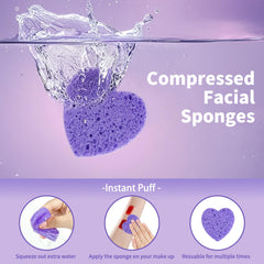 Derloyo purple heart sponges expanded soft for daily exfoliation