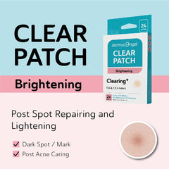 DERMA ANGEL hydrocolloid technology highlights fluid absorption on blemishes.