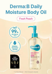 Derma B Daily Moisture Oil ingredients highlight argan and sweet almond oils.