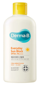 Derma B Everyday Sun Block large bottle front view for outdoor protection