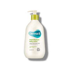Derma B Fresh Moisture Body Lotion bottle for enduring hydration and cool sensation.