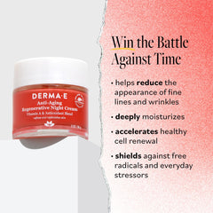 Derma E night cream with jojoba oil swatch soothing dryness and smoothing skin.