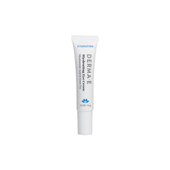 Derma E Hydrating Eye Cream tube applying around the eye for deep hydration.