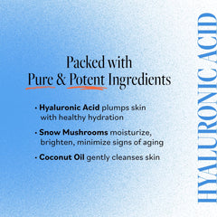 Derma E Snow Mushroom Extract ingredient focus signaling natural hydration support.