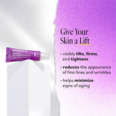 Derma E Stem Cell Lifting Eye Treatment jar closeup demonstrates rich texture for smoother-looking under-eye area.