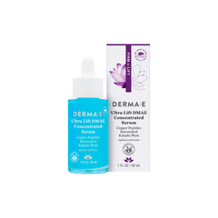 Derma E Ultra Lift Serum bottle—firming, hydrating facial care for daily use.