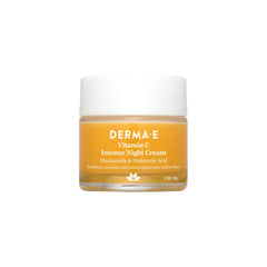 Derma E Vitamin C Night Cream jar close-up highlighting brightening hydration