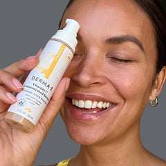 Derma E Vitamin C Serum amber glass bottle conveys premium, preservative-friendly packaging.