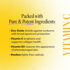 Derma E Vitamin C Weightless Moisturizer SPF45 label highlights 20 zinc oxide mineral sunscreen