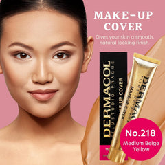 Dermacol SPF30 waterproof finish swirl demonstrates durable wear through activities and heat.