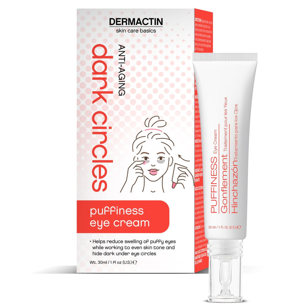 Dermactin anti aging eye cream tube for refreshed under eye skin.