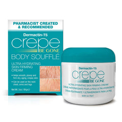 Dermactin Crepe Be Gone arm and leg application highlights smoothing crepey skin.