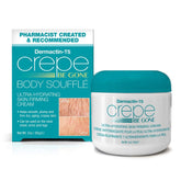 Dermactin Crepe Be Gone Body Souffle jar shows rich whipped texture for deep hydration.