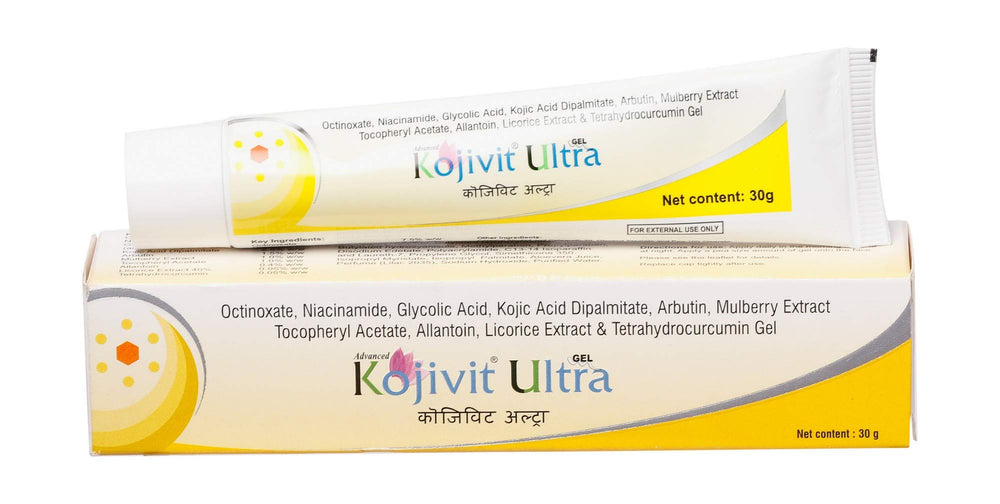 Dermaindia Kojivit Ultra Gel tube front for easy daily skincare routine.