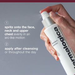 Dermalogica Antioxidant Hydramist Toner spray-application highlights even distribution and quick absorption