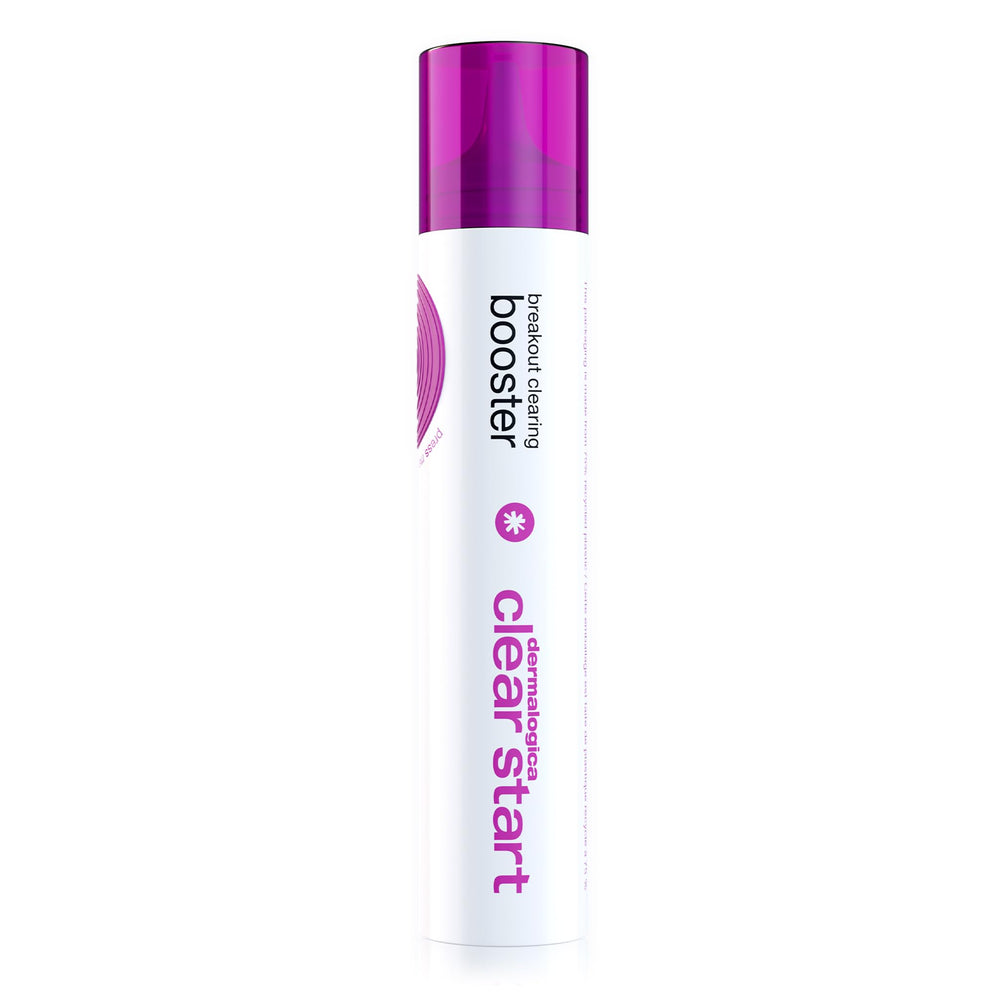 Dermalogica Clear Start booster bottle shown for quick breakout relief