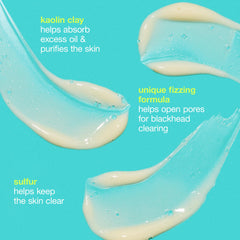 Dermalogica Clear Start fizz mask sulfur detail underscores natural decongestant benefits.