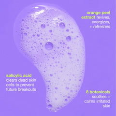 Dermalogica Clear Start foaming wash rinse water shows refreshing rinse after thorough cleanse.