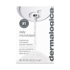 Dermalogica Daily Microfoliant powder shown, ready to activate with water for gentle exfoliation.