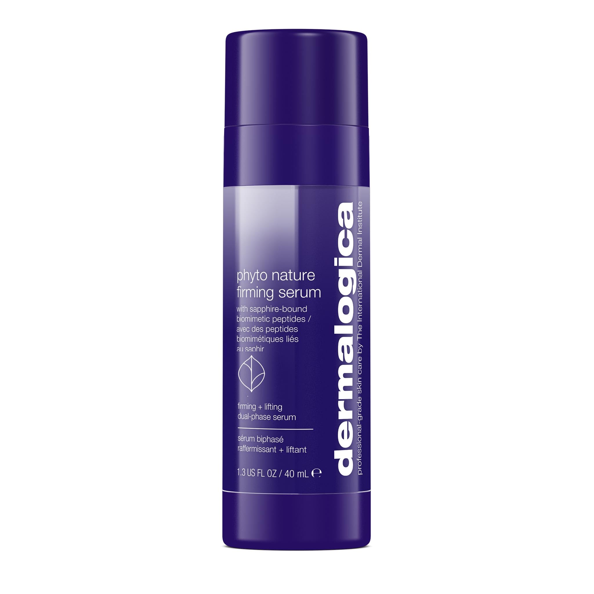 Dermalogica Phyto-Nature Firming Serum bottle-pump suggests refreshing application and hydration.