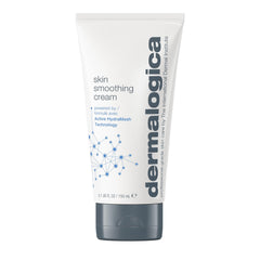 Dermalogica Skin Smoothing Cream bottle shows all day hydration for soft skin
