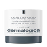 Dermalogica Sound Sleep Cocoon jar closeup showing rich gel texture for overnight hydration.