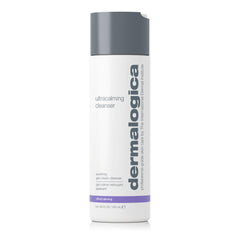 Dermalogica Ultracalming Cleanser bottle pump shows gentle cleansing for sensitive skin