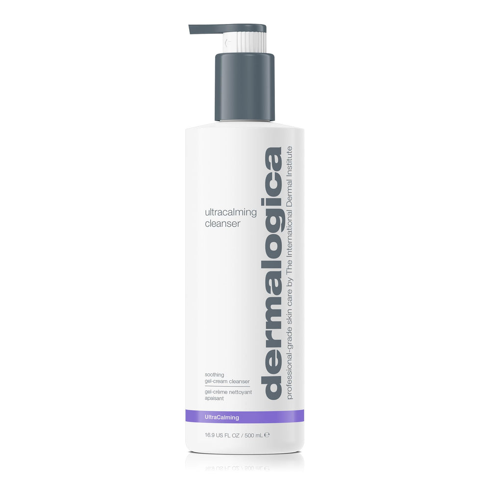 Dermalogica Ultracalming Cleanser across the face and eyes calms sensitive skin during cleansing