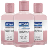 Dermasil glycolic toner bottle demonstrates gentle exfoliation and pore refinement for clearer skin.