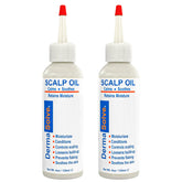 Dermasolve Scalp Oil bottle close-up highlighting soothing relief for itchy scalps.