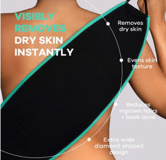 Dermasuri back-scrubber close-up shows viscose blend material for gentle exfoliation