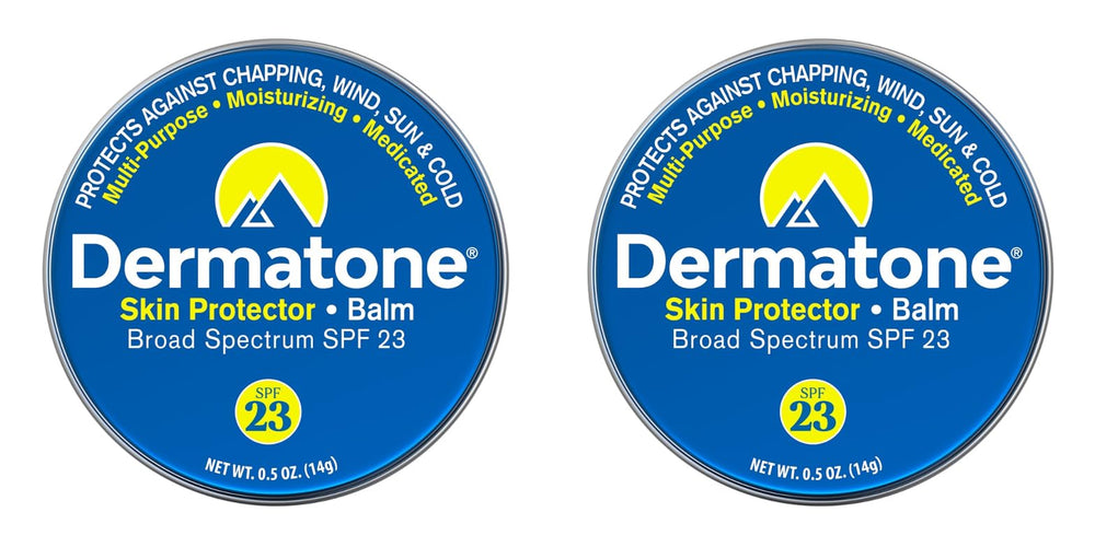 Dermatone Skin Protector Balm classic tin front view showing compact outdoor protection