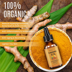 DERMAXGEN Turmeric Oil texture swirl on skin suggesting smoothing and even tone.