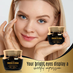 DERMAXGEN Under-eye cream application close-up demonstrates quick-absorbing texture