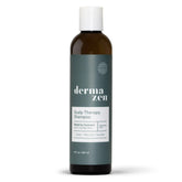 Dermazen cleansing scalp-therapy shampoo bottle shows branding for targeted dandruff relief and soothing care.
