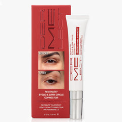 Dermelect Revitalite eyelid-corrector bottle targets dark circles and puffiness
