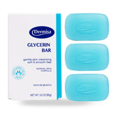 Dermisa glycerin bar with aloe vera front view shows gentle cleansing for all skin types.