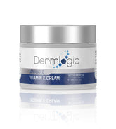 Dermlogic Vitamin K Cream bottle highlights a soothing, moisturizing bruise-support formula.