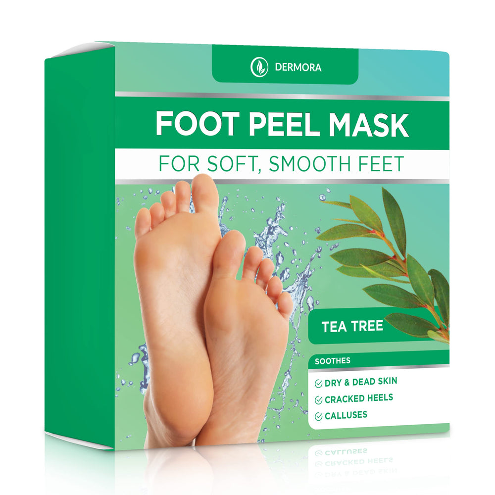 DERMORA foot peel mask pack-2 ready for at-home exfoliation and silky feet.