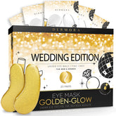 DERMORA wedding-themed eye mask packaging—20-pair set for long-lasting rejuvenation on the go.