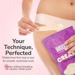 Dermwax WAXXED beads show opaque titanium dioxide finish for improved visibility and accuracy.